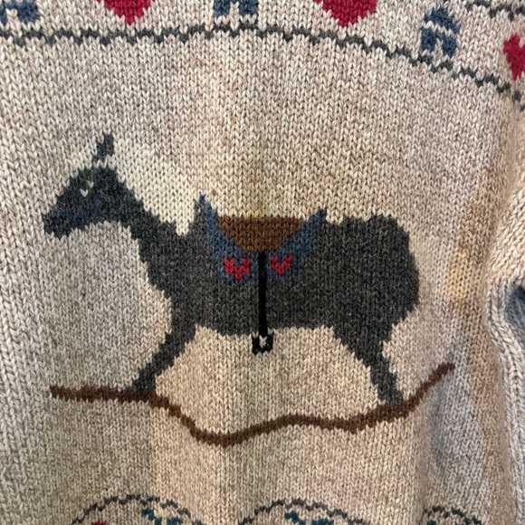 Vintage Eddie Bauer Marled Wool Blend Rocking Horse Sweater Women’s Size Large - Picture 6 of 11